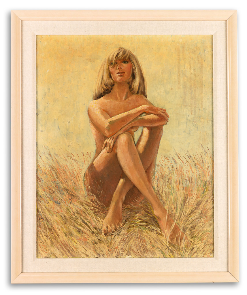 WILLIAM TRAVILLA. Nude woman seated outdoors.